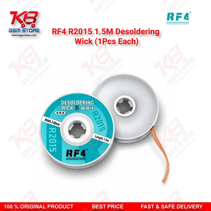 RF4 R2015 1.5M Desoldering Wick (1Pcs Each) – 2.0mm Low-Residue Copper Solder Wick for PCB & BGA Rework
