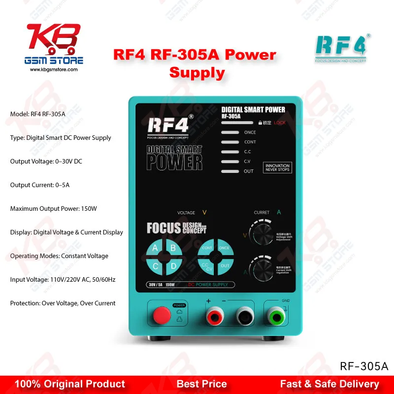 RF4 RF-305A Multifunctional Adjustable DC Power Supply with Short Killer Function (30V / 5A)