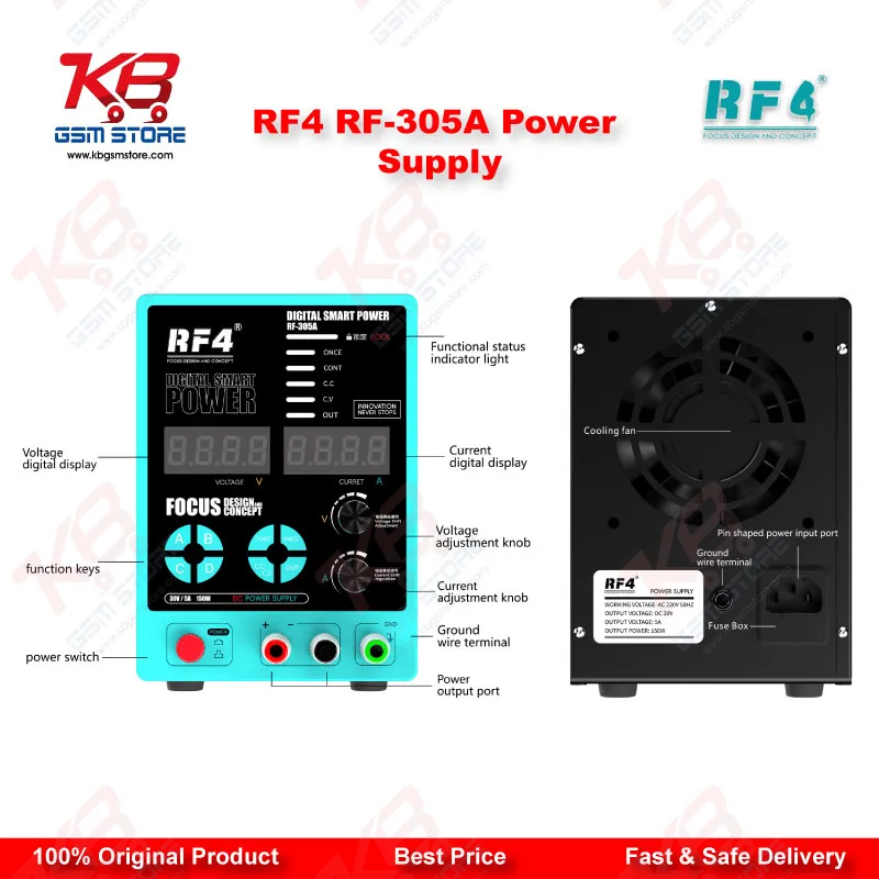 RF4 RF-305A Multifunctional Adjustable DC Power Supply with Short Killer Function (30V / 5A)