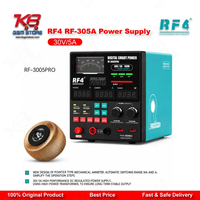 RF4 RF-305A Multifunctional Adjustable DC Power Supply with Short Killer Function (30V / 5A)