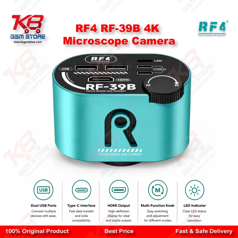 RF4 RF-39B 4K Wide-Angle CMOS Microscope Camera – Lossless Zoom for PCB Repair