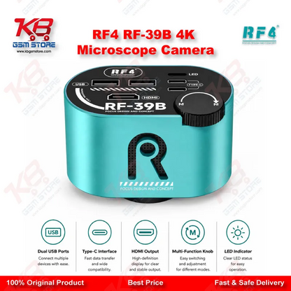 RF4 RF-39B 4K Wide-Angle CMOS Microscope Camera – Lossless Zoom for PCB Repair