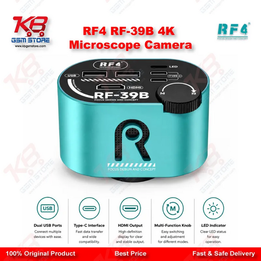 RF4 RF-39B 4K Wide-Angle CMOS Microscope Camera – Lossless Zoom for PCB Repair