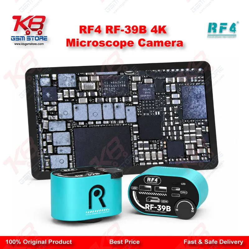 RF4 RF-39B 4K Wide-Angle CMOS Microscope Camera – Lossless Zoom for PCB Repair