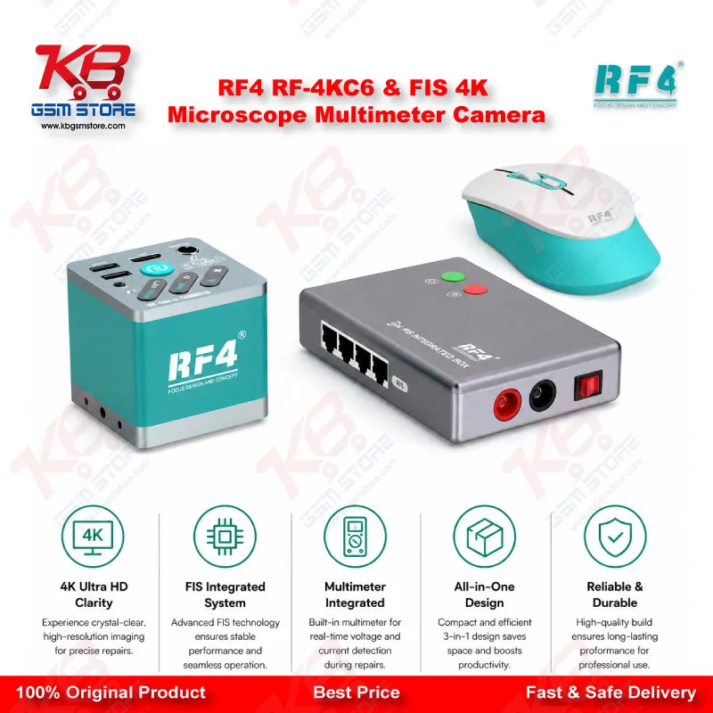 RF4 RF-4KC6 & FIS 4K Microscope Multimeter Camera – Integrated Interface Box for PCB Repair