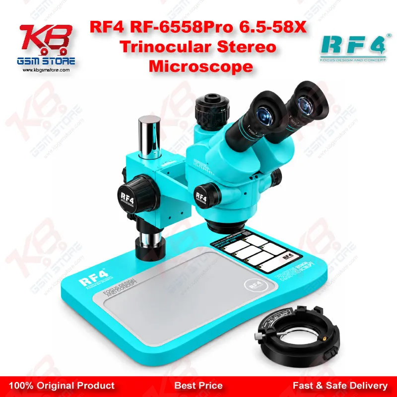 RF4 RF-6558Pro 6.5-58X Trinocular Stereo Microscope