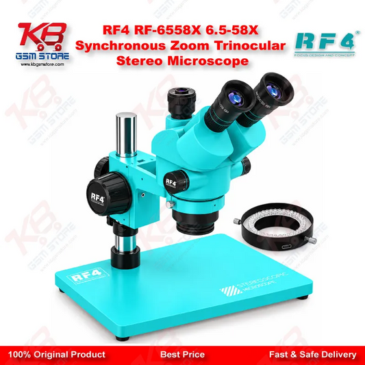 RF4 RF-6558X 6.5-58X Synchronous Zoom Trinocular Stereo Microscope