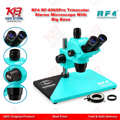 RF4 RF-6565Pro Trinocular Stereo Microscope With Big Base