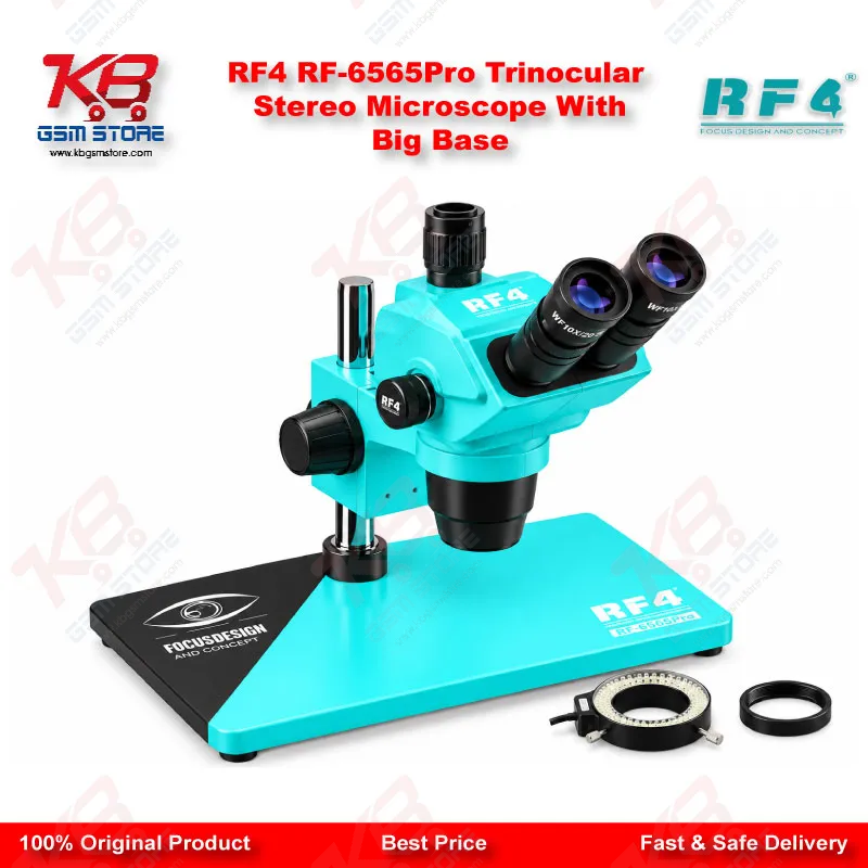 RF4 RF-6565Pro Trinocular Stereo Microscope With Big Base
