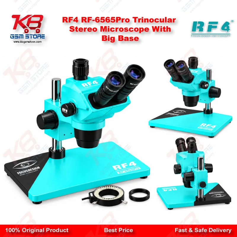 RF4 RF-6565Pro Trinocular Stereo Microscope With Big Base