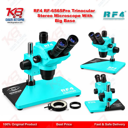 RF4 RF-6565Pro Trinocular Stereo Microscope With Big Base