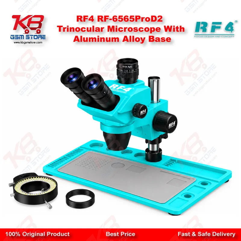 RF4 RF-6565ProD2 Trinocular Microscope With Aluminum Alloy Base