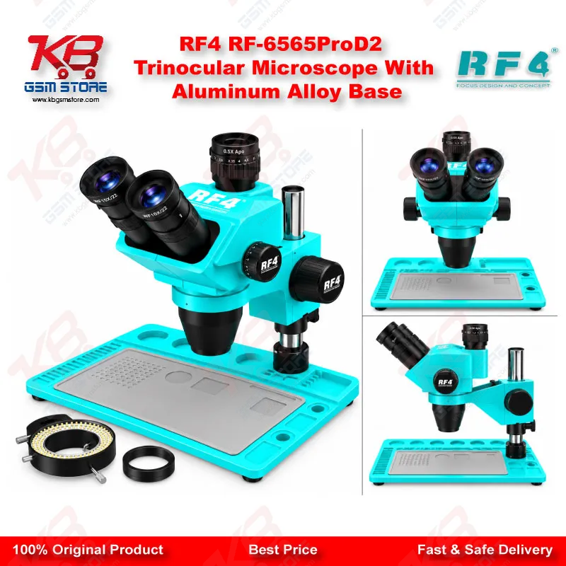 RF4 RF-6565ProD2 Trinocular Microscope With Aluminum Alloy Base