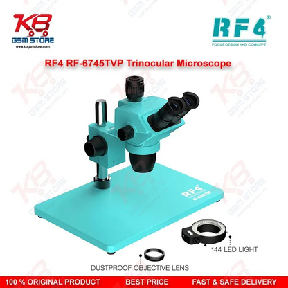 RF4 RF6745TVP 6.7X-45X Synchronous Zoom Trinocular Stereo Microscope with Aluminum Alloy Big Base