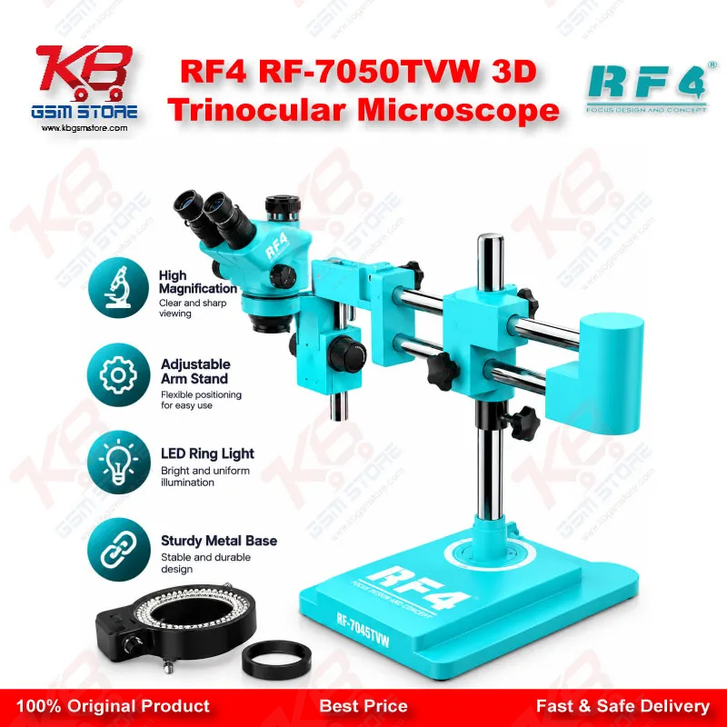 RF4 RF-7050TVW 3D Trinocular Microscope