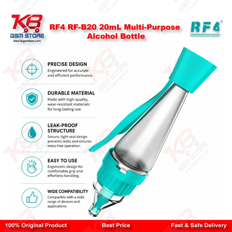 RF4 RF-B20 20mL Multi-Purpose Alcohol Bottle – Rotary Nozzle Press-Type Liquid Dispenser