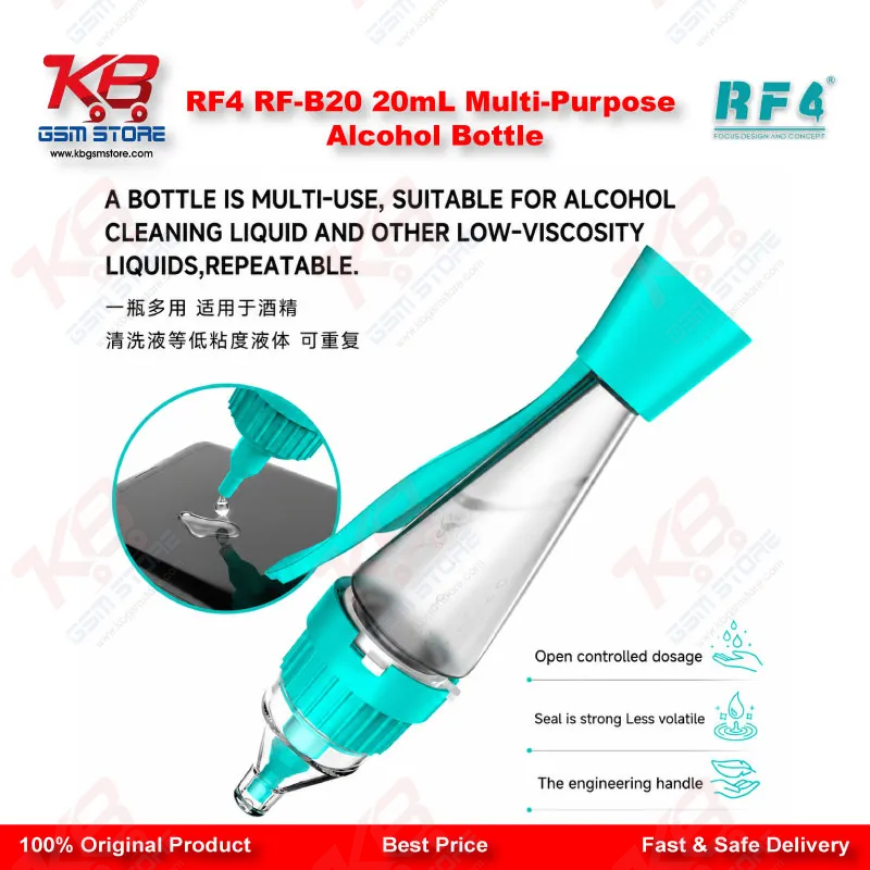 RF4 RF-B20 20mL Multi-Purpose Alcohol Bottle – Rotary Nozzle Press-Type Liquid Dispenser