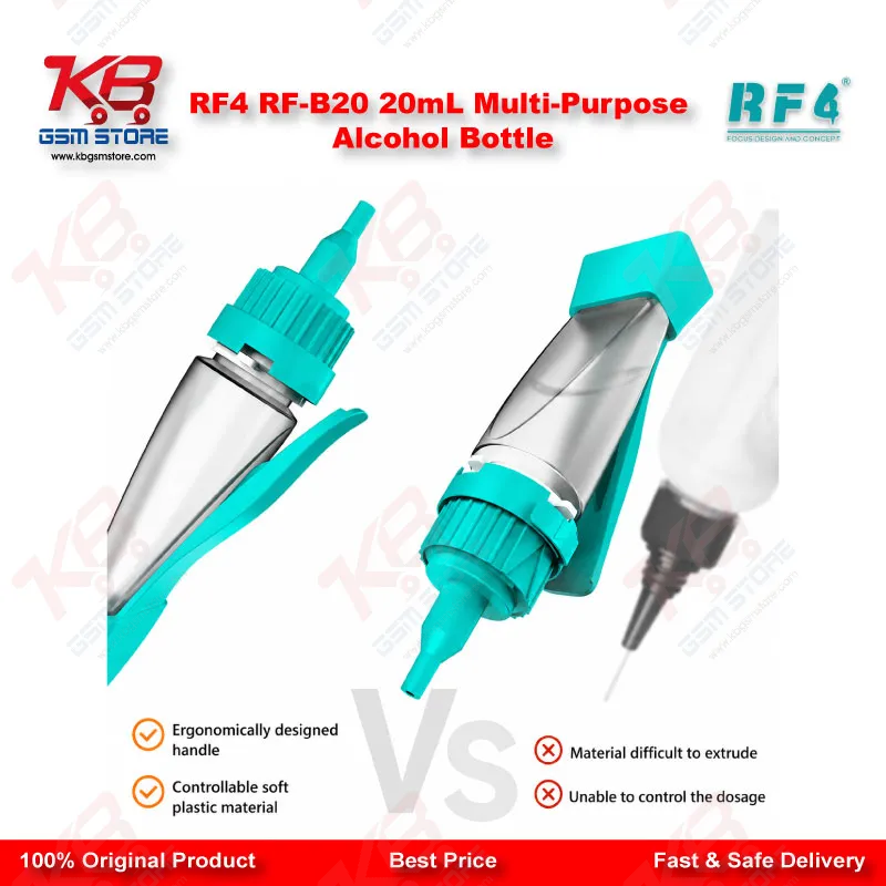 RF4 RF-B20 20mL Multi-Purpose Alcohol Bottle – Rotary Nozzle Press-Type Liquid Dispenser