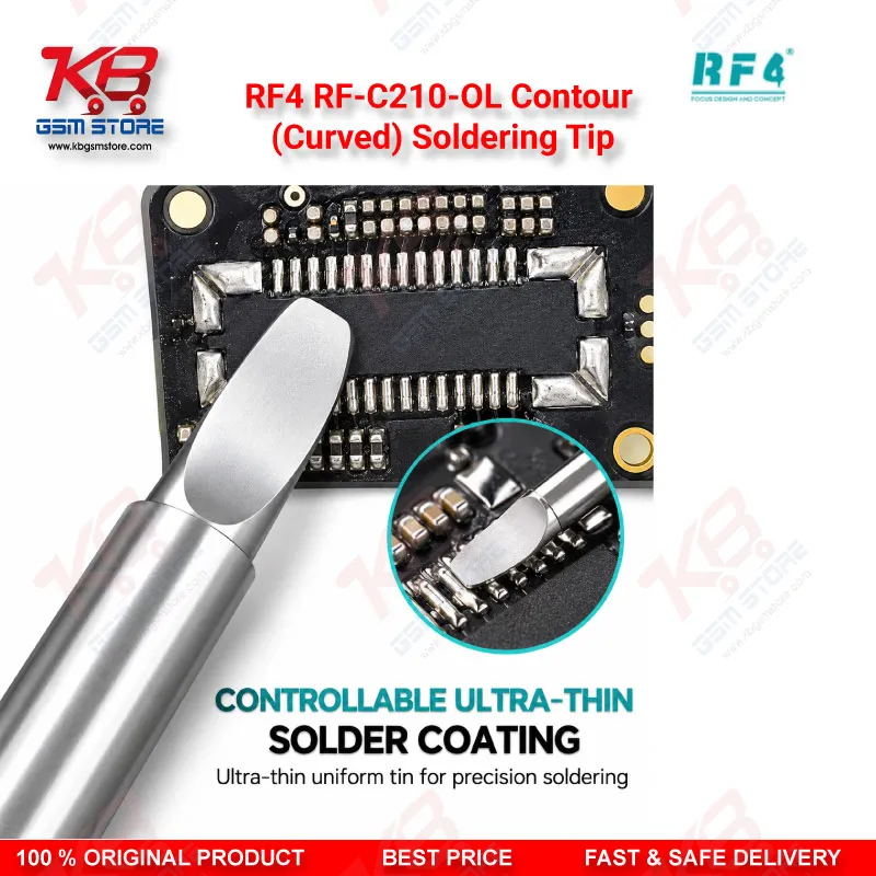 RF4 RF-C210-OL Contour (Curved) Soldering Tip – C210 Series Precision Cartridge for SMD & PCB Rework