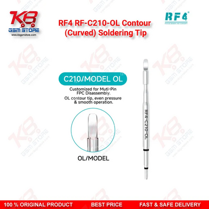 RF4 RF-C210-OL Contour (Curved) Soldering Tip – C210 Series Precision Cartridge for SMD & PCB Rework