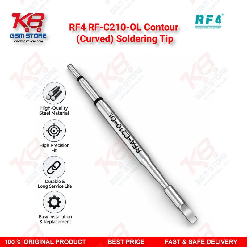 RF4 RF-C210-OL Contour (Curved) Soldering Tip – C210 Series Precision Cartridge for SMD & PCB Rework