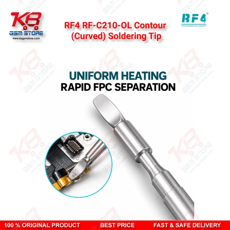 RF4 RF-C210-OL Contour (Curved) Soldering Tip – C210 Series Precision Cartridge for SMD & PCB Rework