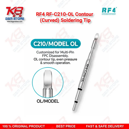 RF4 RF-C210-OL Contour (Curved) Soldering Tip – C210 Series Precision Cartridge for SMD & PCB Rework