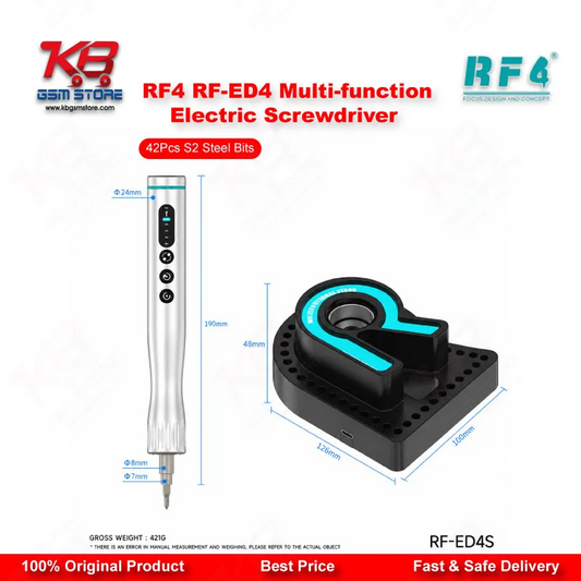 RF4 RF-ED4 Multi-function Electric Screwdriver Set with 42Pcs S2 Steel Bits – 4-Speed Adjustable, Type-C Charging