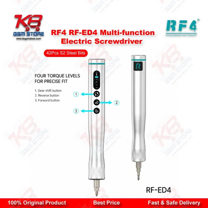 RF4 RF-ED4 Multi-function Electric Screwdriver Set with 42Pcs S2 Steel Bits – 4-Speed Adjustable, Type-C Charging