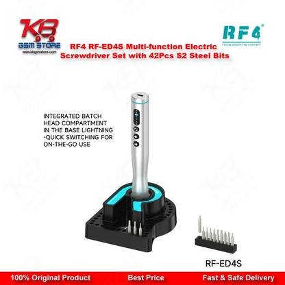 RF4 RF-ED4S Electric Screwdriver Set – 42Pcs S2 Steel Bits with Charging Base