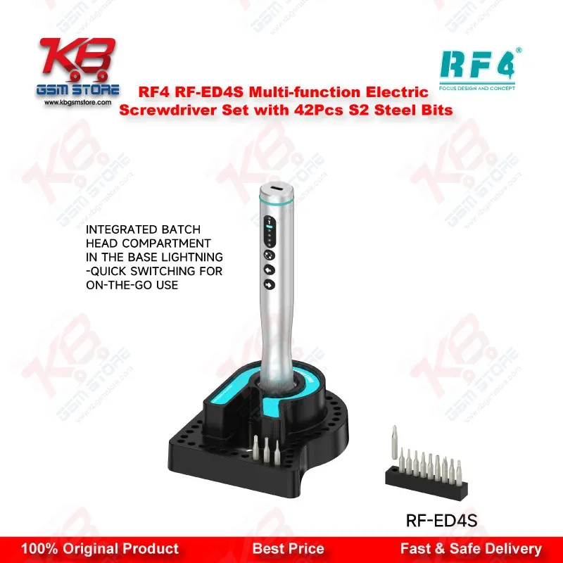 RF4 RF-ED4S Electric Screwdriver Set – 42Pcs S2 Steel Bits with Charging Base