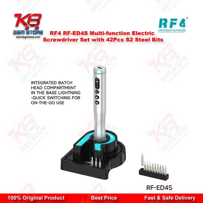 RF4 RF-ED4S Electric Screwdriver Set – 42Pcs S2 Steel Bits with Charging Base