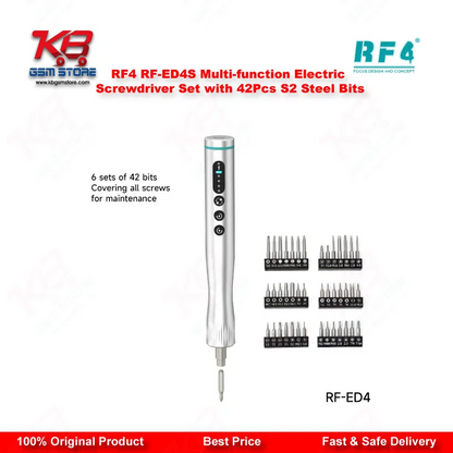 RF4 RF-ED4S Electric Screwdriver Set – 42Pcs S2 Steel Bits with Charging Base