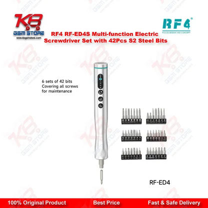 RF4 RF-ED4S Electric Screwdriver Set – 42Pcs S2 Steel Bits with Charging Base