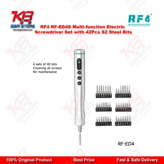 RF4 RF-ED4S Electric Screwdriver Set – 42Pcs S2 Steel Bits with Charging Base