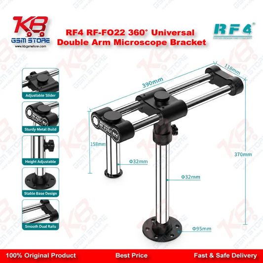 RF4 RF-FO22 360° Universal Double Arm Microscope Bracket