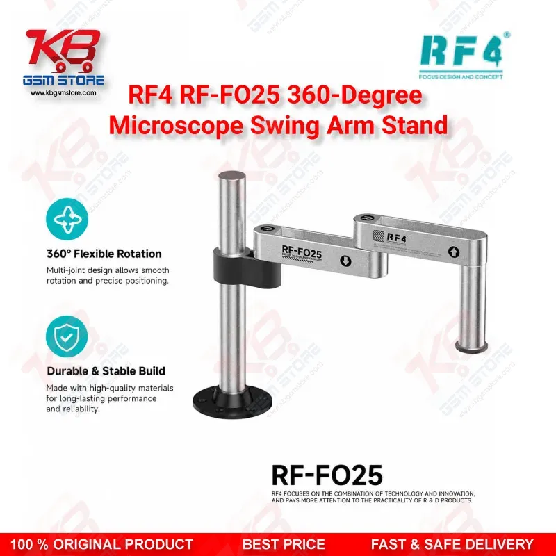 RF4 RF-FO25 360-Degree Microscope Swing Arm Stand – Universal Adjustable Bracket for Repair Workshops