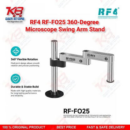 RF4 RF-FO25 360-Degree Microscope Swing Arm Stand – Universal Adjustable Bracket for Repair Workshops