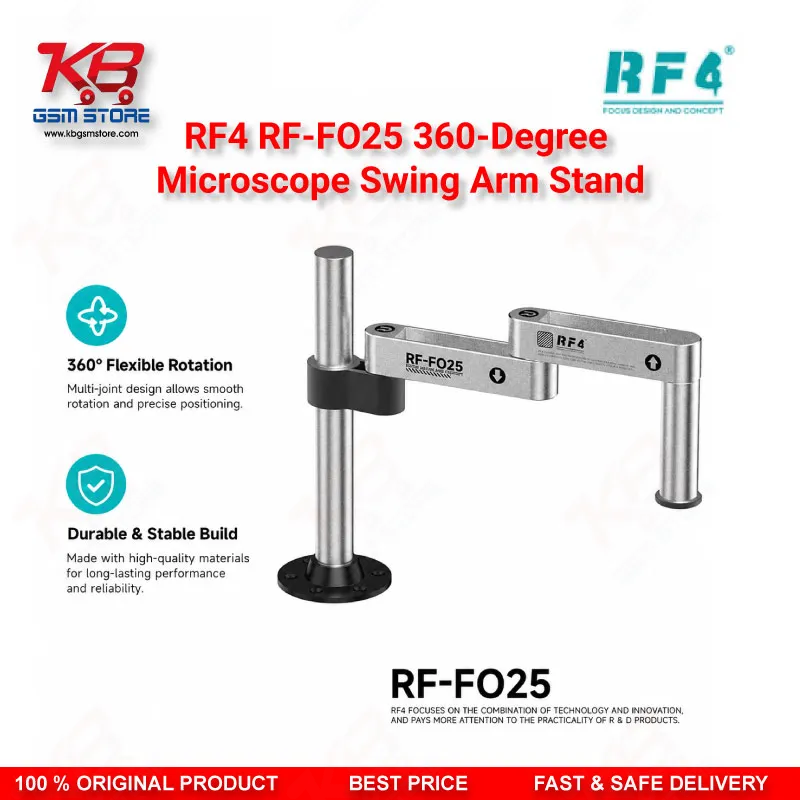 RF4 RF-FO25 360-Degree Microscope Swing Arm Stand – Universal Adjustable Bracket for Repair Workshops