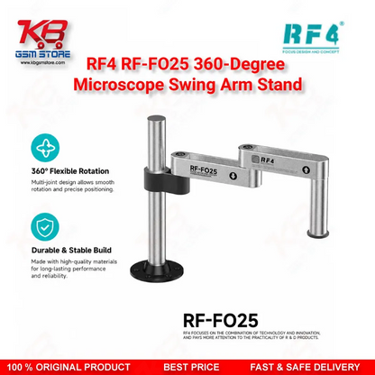 RF4 RF-FO25 360-Degree Microscope Swing Arm Stand – Universal Adjustable Bracket for Repair Workshops