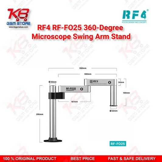 RF4 RF-FO25 360-Degree Microscope Swing Arm Stand – Universal Adjustable Bracket for Repair Workshops