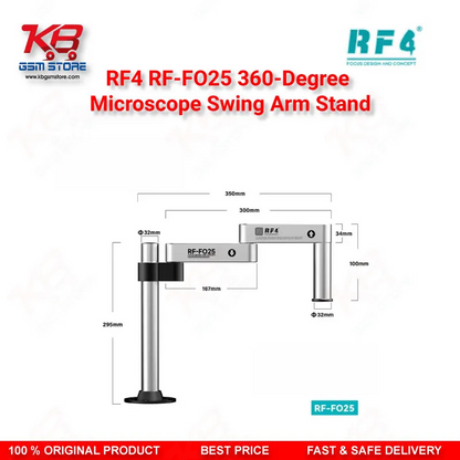 RF4 RF-FO25 360-Degree Microscope Swing Arm Stand – Universal Adjustable Bracket for Repair Workshops
