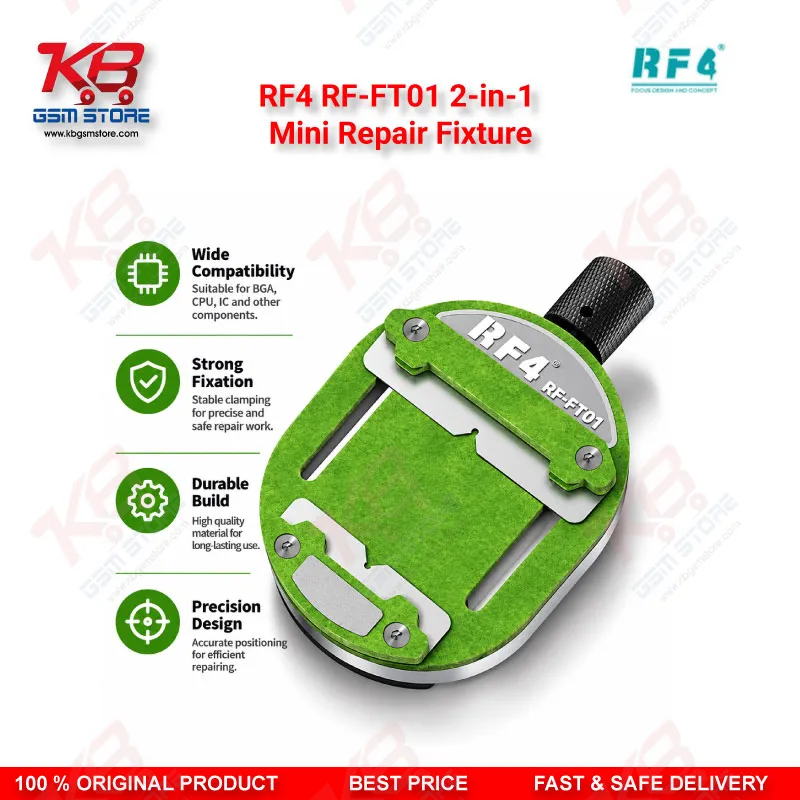 RF4 RF-FT01 2-in-1 Mini Clamping & Sharpening Repair Fixture – Chip & Motherboard Clamp with Built-In Blade Sharpener