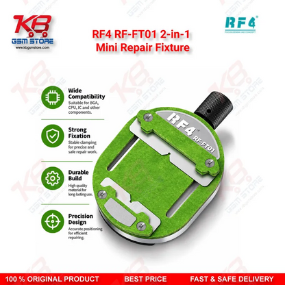 RF4 RF-FT01 2-in-1 Mini Clamping & Sharpening Repair Fixture – Chip & Motherboard Clamp with Built-In Blade Sharpener