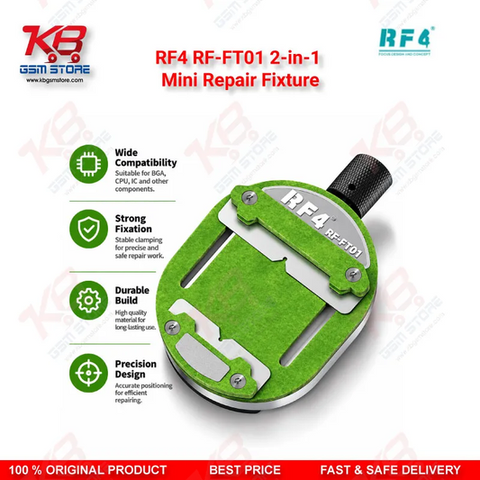 RF4 RF-FT01 2-in-1 Mini Clamping & Sharpening Repair Fixture – Chip & Motherboard Clamp with Built-In Blade Sharpener