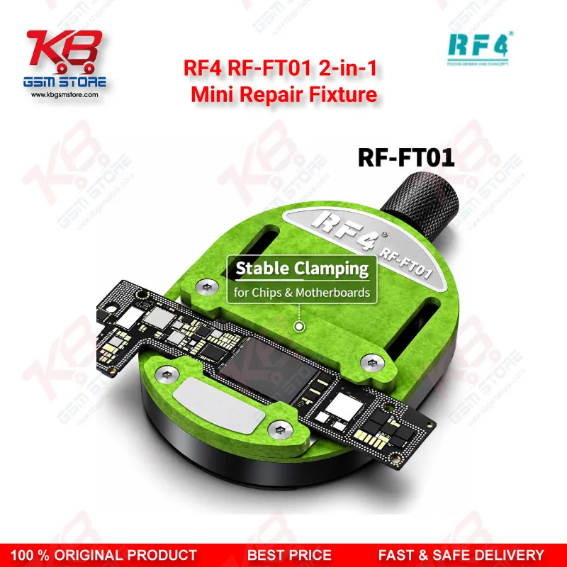 RF4 RF-FT01 2-in-1 Mini Clamping & Sharpening Repair Fixture – Chip & Motherboard Clamp with Built-In Blade Sharpener