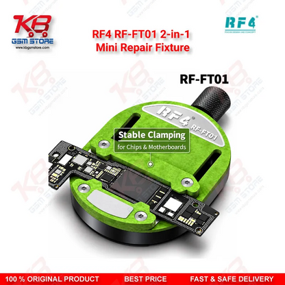 RF4 RF-FT01 2-in-1 Mini Clamping & Sharpening Repair Fixture – Chip & Motherboard Clamp with Built-In Blade Sharpener