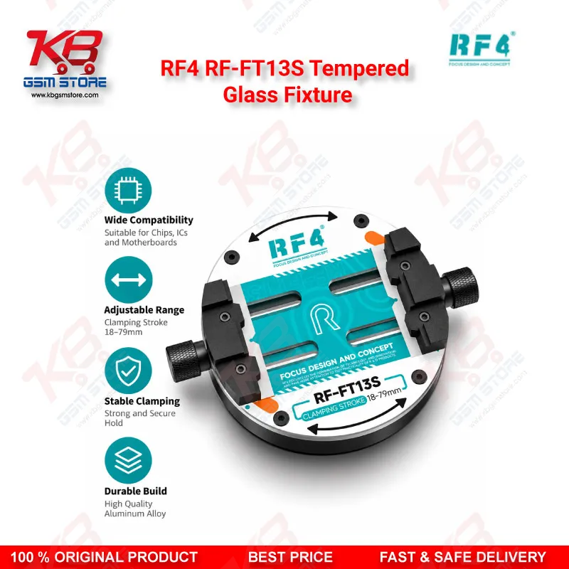 RF4 RF-FT13S Tempered Glass Fixture – PCB Motherboard Clamp for Mobile Repair