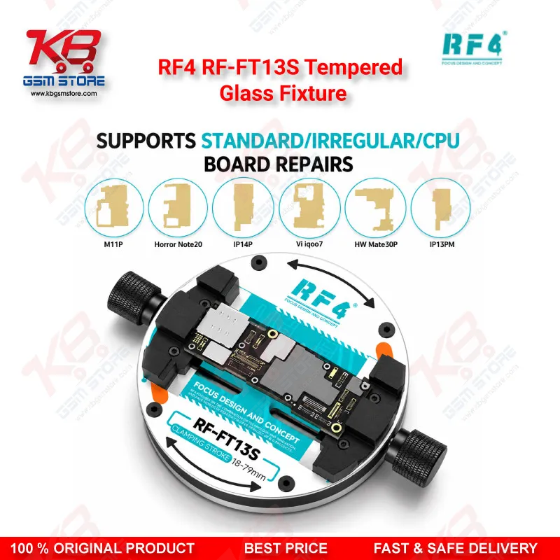 RF4 RF-FT13S Tempered Glass Fixture – PCB Motherboard Clamp for Mobile Repair