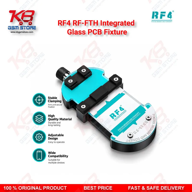 RF4 RF-FTH Integrated Glass PCB Fixture – Dual-Size 58/66mm Motherboard Clamping Stand